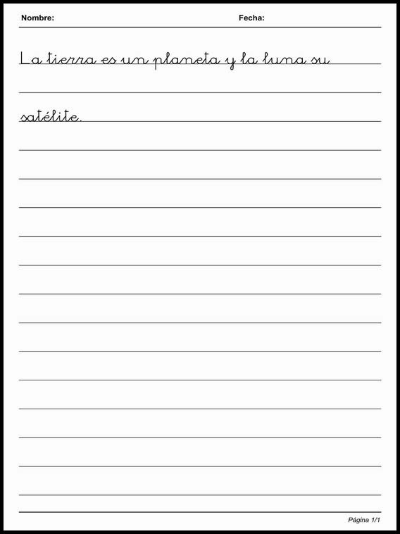 Handwriting in Simple Lines to learn Spanish 72