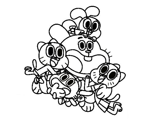 Printable Coloring Pages Gumball & Darwin 5